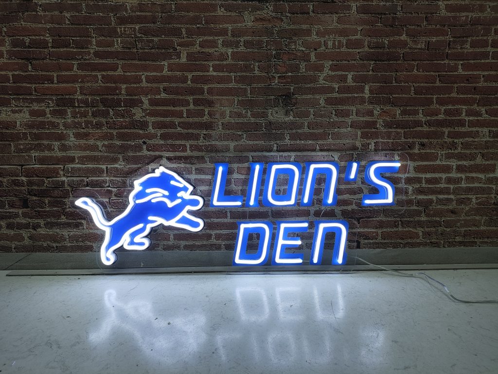 Lion's Den LED neon sign