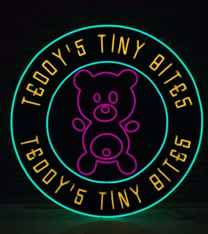 Teddys Tiny Bites LED neon sign