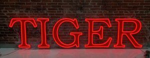 Tiger Hotel LED neon sign in red LED