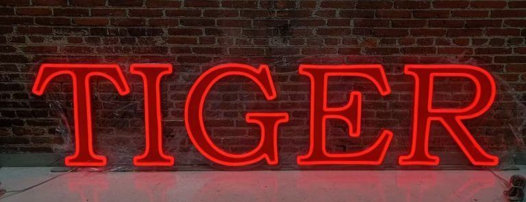 Tiger Hotel LED neon sign in red LED