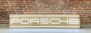 White Porsche LED neon sign