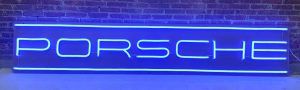 Blue Porsche LED neon sign