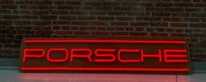 Red Porsche LED neon sign