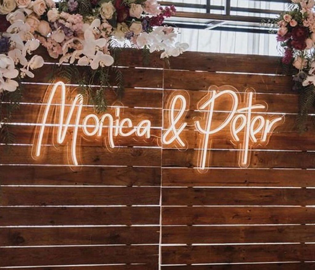 Monica & Peter LED neon wedding sign