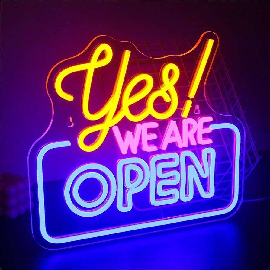 Yes we are open LED neon sign for retail shops