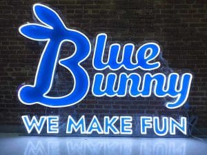 Blue Bunny neon sign for retail store