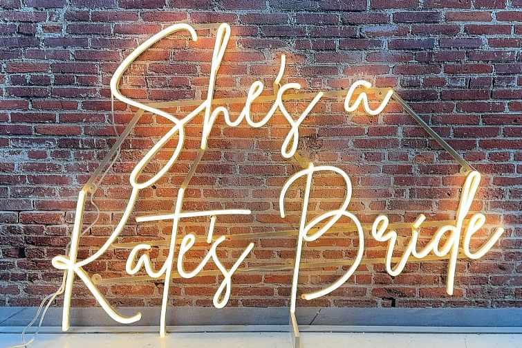 Kates Bridal shop neon sign