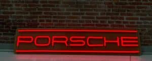 Red Porsche LED neon sign