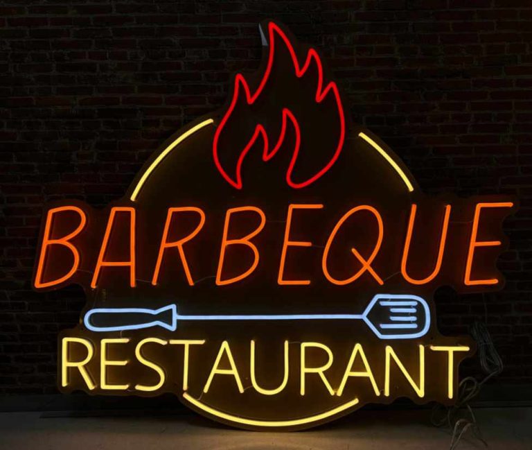 BBQ restaurant and bar - neon sign